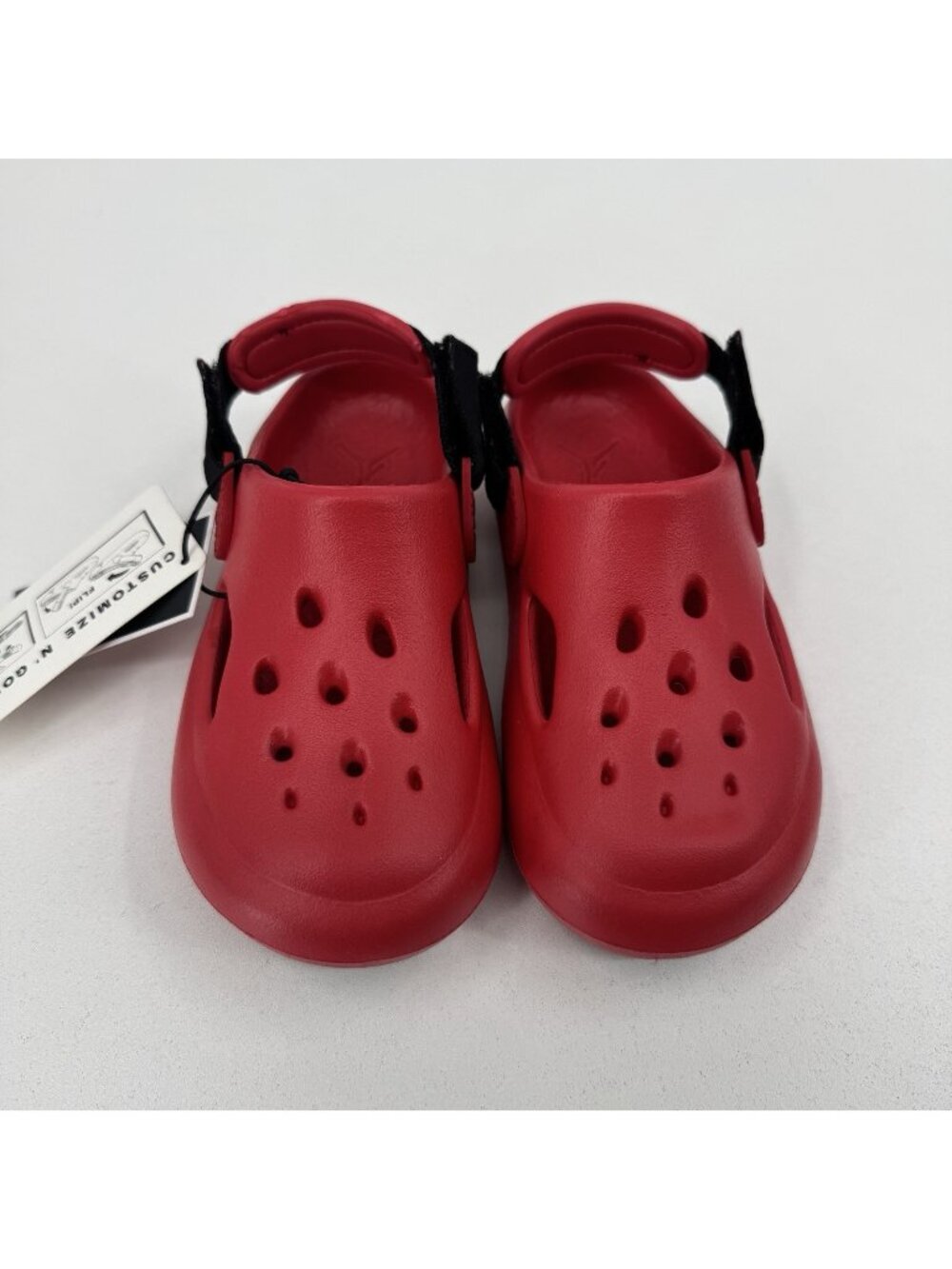 Jordan Boy's Hydrip Slide Sandals sz 6C Red/Black Slip-on Clogs Adjustable Strap